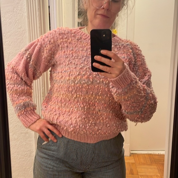 Vintage 80’s Popcorn Pink Sweater - Picture 5 of 5